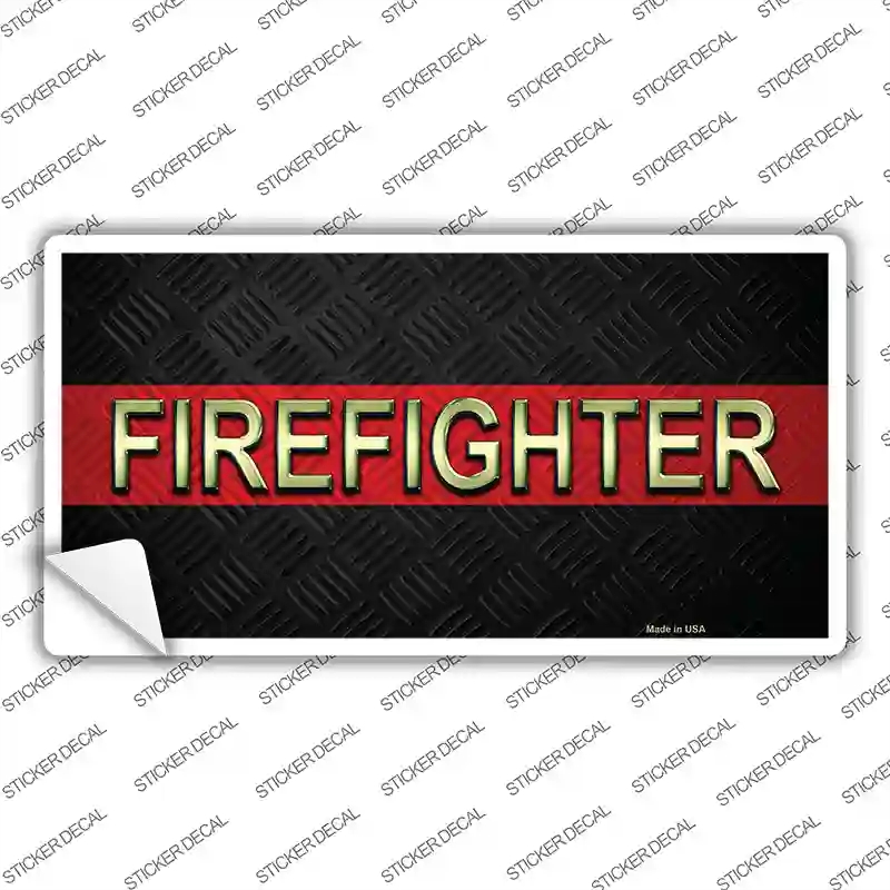 LP-8535s-L Firefighter Thin Red Line Novelty Sticker Decal - Large