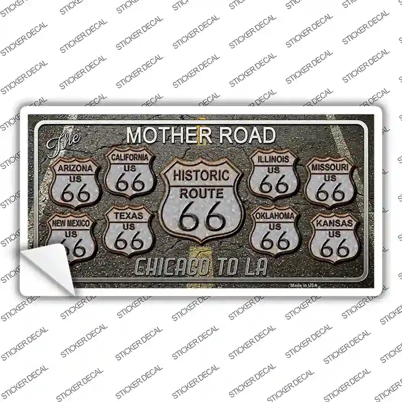 LP-8777s-S Route 66 Black Top Novelty Sticker Decal - Small