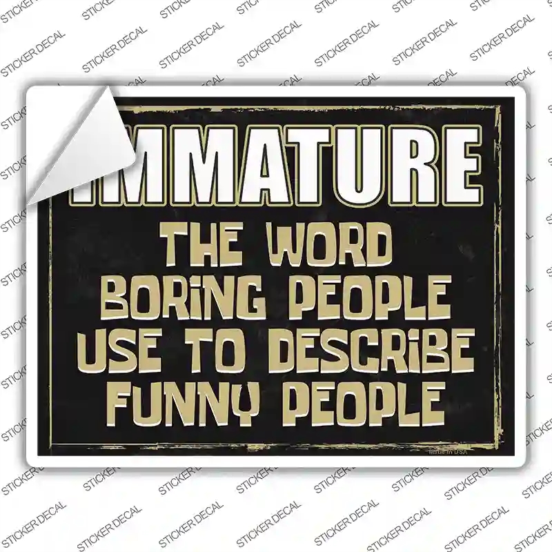 P-1434s-XL Immature Novelty Rectangle Sticker Decal - Extra Large