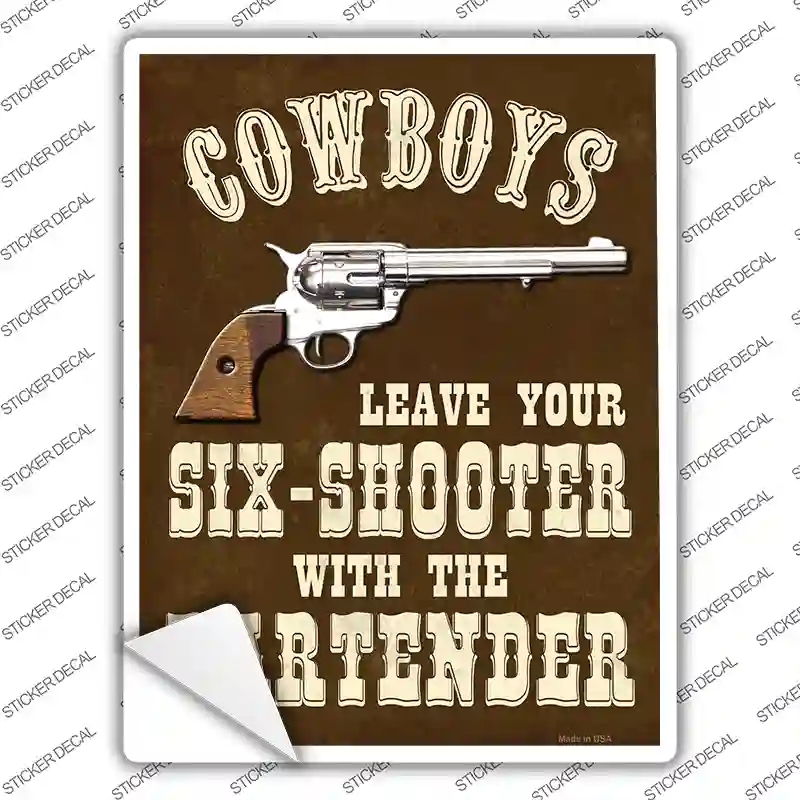 P-1462s-L Cowboys Gun Novelty Rectangle Sticker Decal - Large