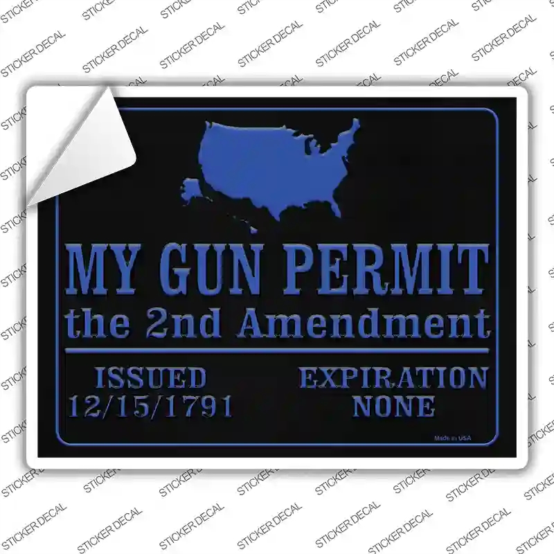 P-1489s-S My Gun Permit Novelty Rectangle Sticker Decal - Small
