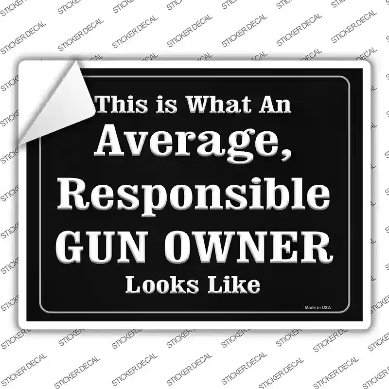 P-1499s-L Average, Responsible Gun Owner Looks Like Novelty Rectangle Sticker Decal - Large