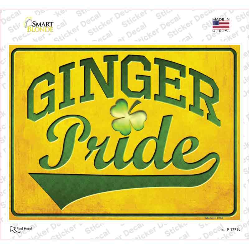 P-1771s-M Ginger Pride Novelty Rectangle Sticker Decal - Medium