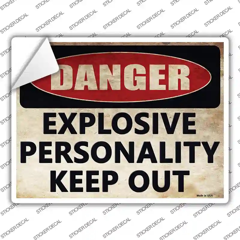P-1779s-S Explosive Personality Novelty Rectangle Sticker Decal - Small