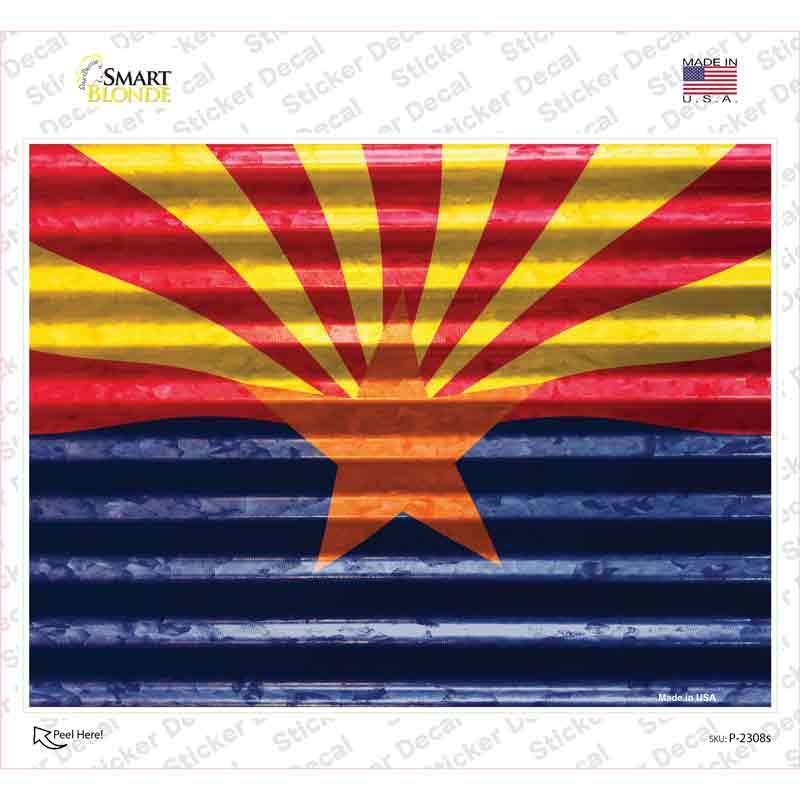 P-2308s-M Arizona Flag Novelty Rectangle Sticker Decal - Medium