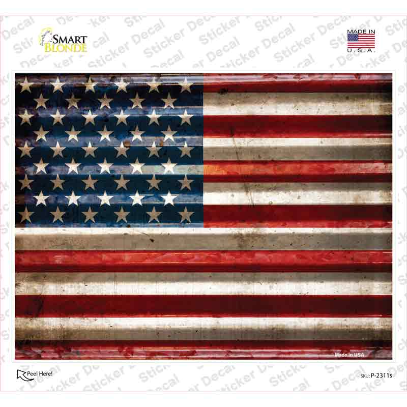 P-2311s-M American Flag Novelty Rectangle Sticker Decal - Medium