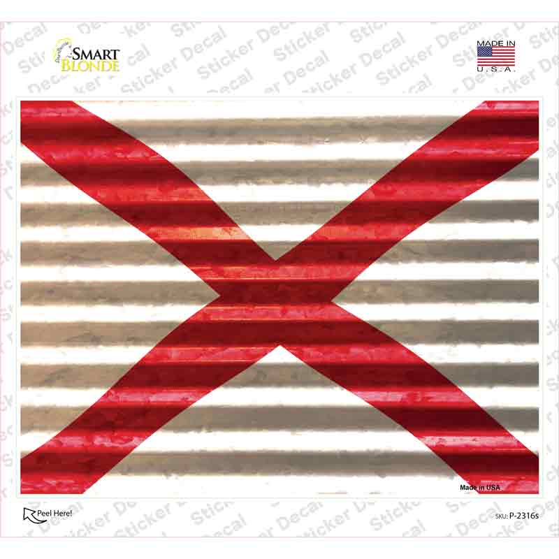 P-2316s-M Alabama Flag Novelty Rectangle Sticker Decal - Medium