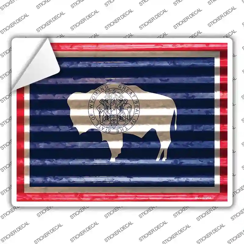 P-2364s-S Wyoming Flag Novelty Rectangle Sticker Decal - Small