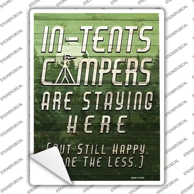 P-2423s-L In Tents Campers Novelty Rectangle Sticker Decal - Large
