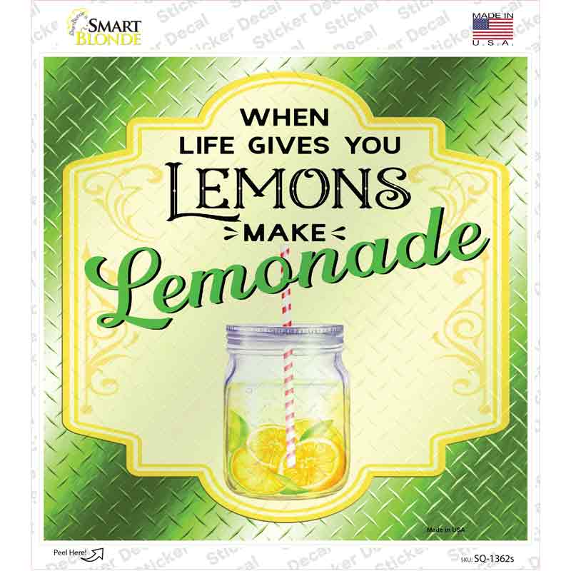 SQ-1362s-M Make Lemonade Green Novelty Square Sticker Decal - Medium