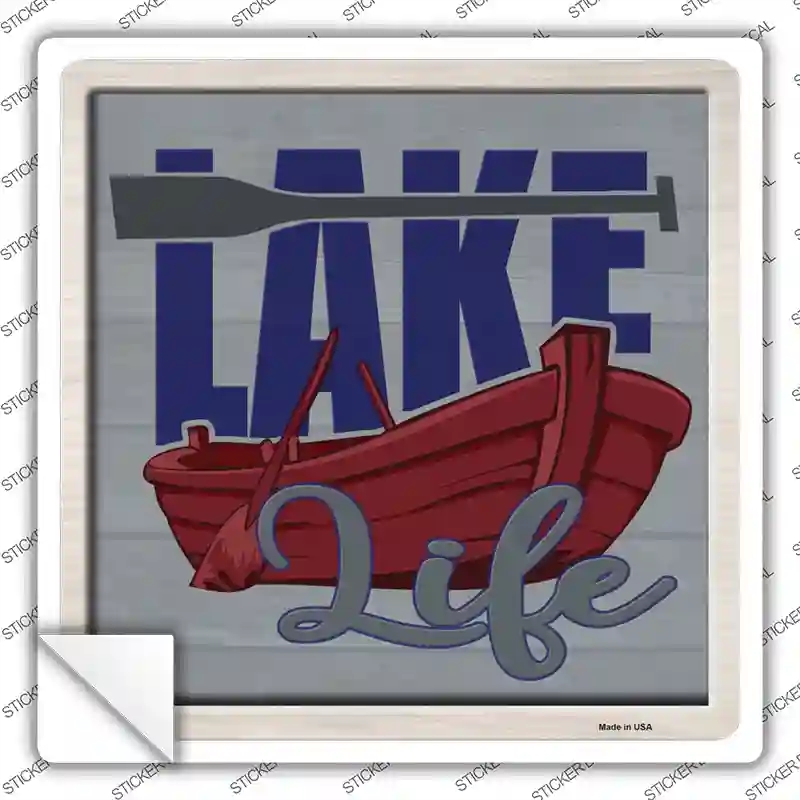 SQ-1375s-XL Lake Life Novelty Square Sticker Decal - Extra Large