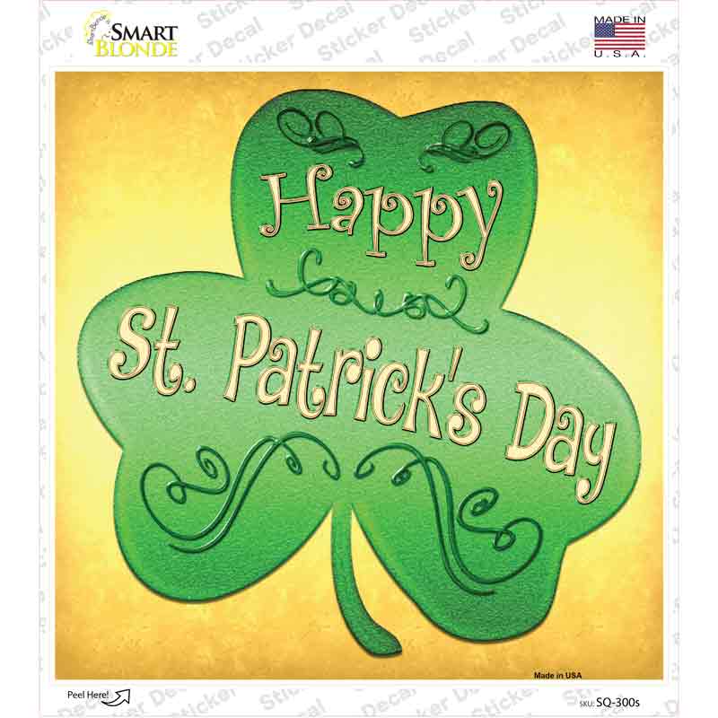 SQ-300s-M Shamrock Novelty Square Sticker Decal - Medium
