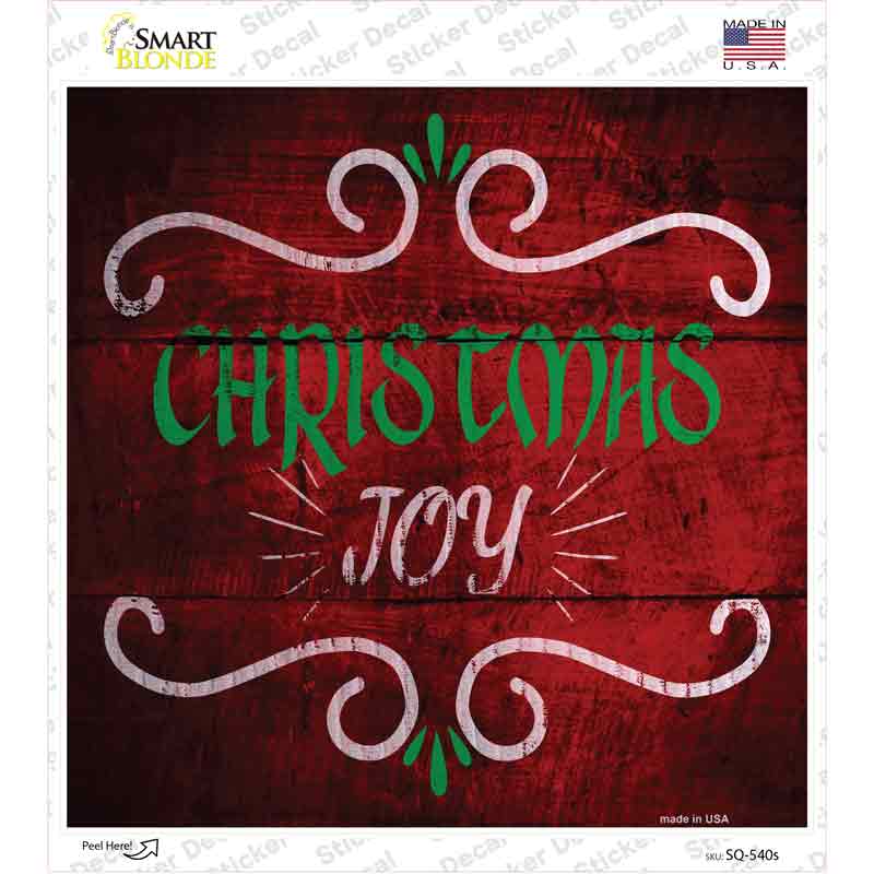 SQ-540s-M Christmas Joy Novelty Square Sticker Decal - Medium