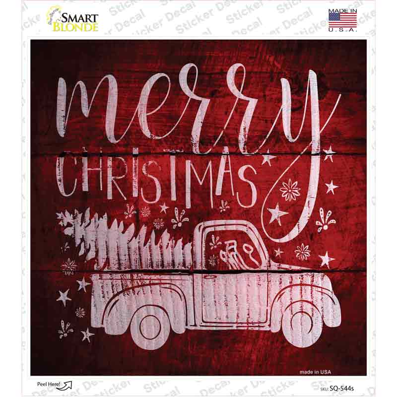 SQ-544s-M Merry Christmas Novelty Square Sticker Decal - Medium