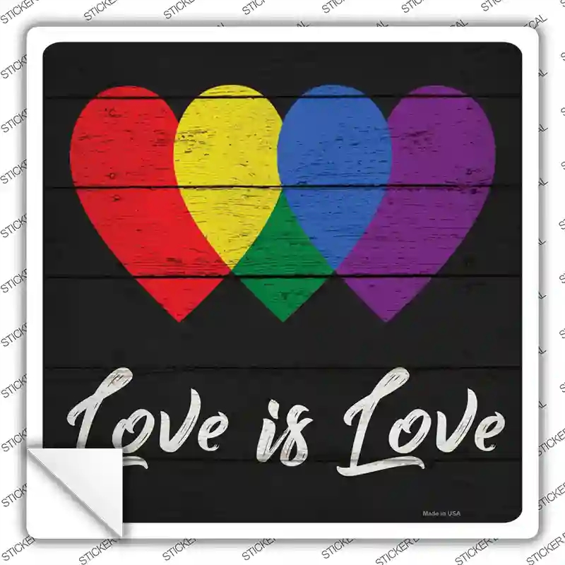 SQ-938s-XL Love is Love Novelty Square Sticker Decal - Extra Large