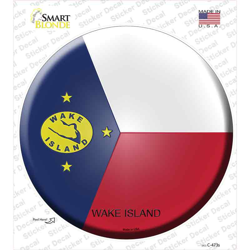 C-473s-M Wake Island Novelty Circle Sticker Decal - Medium