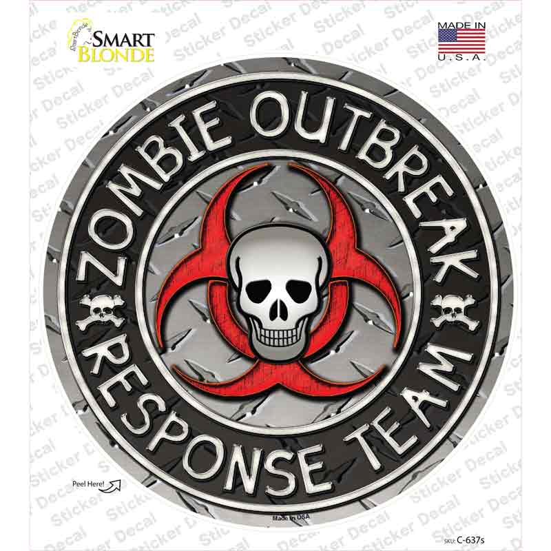 C-637s-M Zombie Outbreak Novelty Circle Sticker Decal - Medium