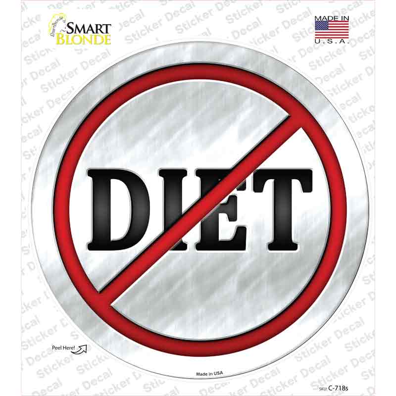 C-718s-M Diet Novelty Circle Sticker Decal - Medium