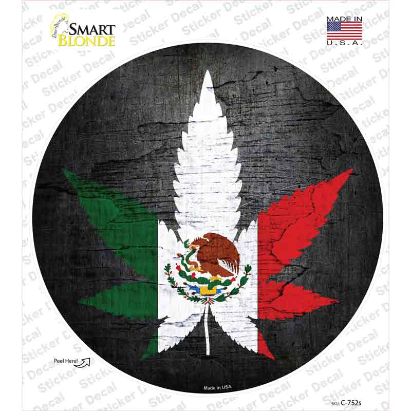 C-752s-M Mexican Pot Novelty Circle Sticker Decal - Medium