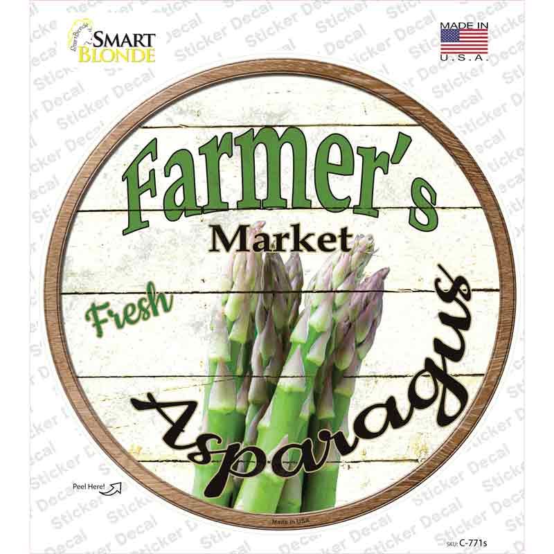 C-771s-M Farmers Market Asparagus Novelty Circle Sticker Decal - Medium