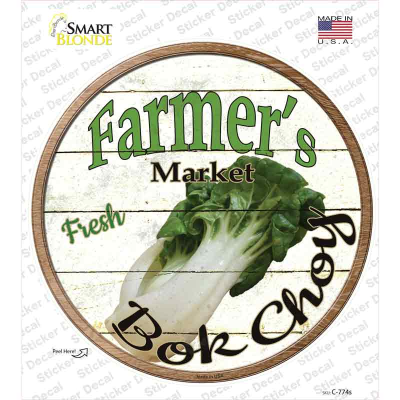 C-774s-M Farmers Market Bok Choy Novelty Circle Sticker Decal - Medium