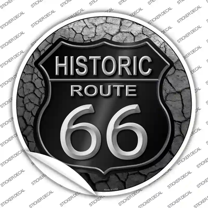 C-809s-S Historic Route 66 Novelty Circle Sticker Decal - Small