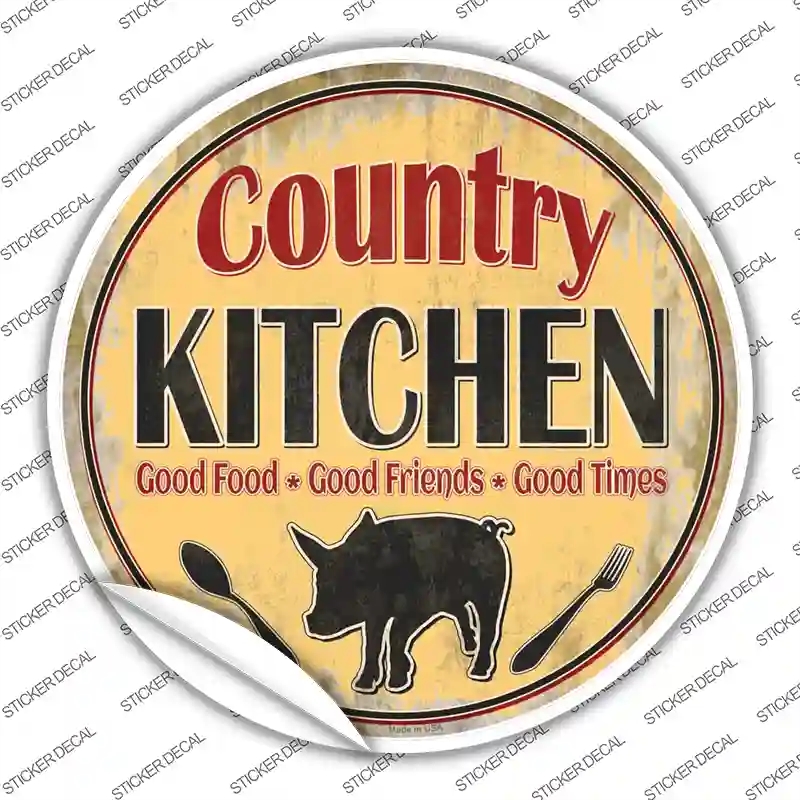 C-850s-S Country Kitchen Novelty Circle Sticker Decal - Small