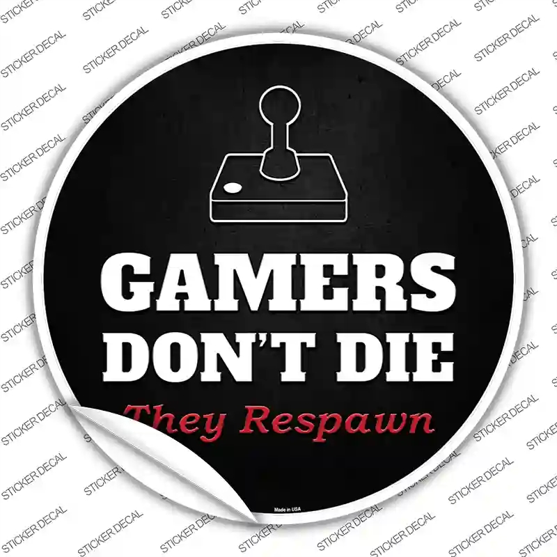 C-962s-L Atari Gamers Dont Die Novelty Circle Sticker Decal - Large