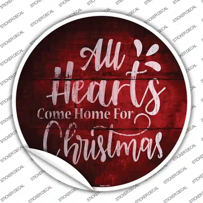 C-987s-L Come Home for Christmas Novelty Circle Sticker Decal - Large