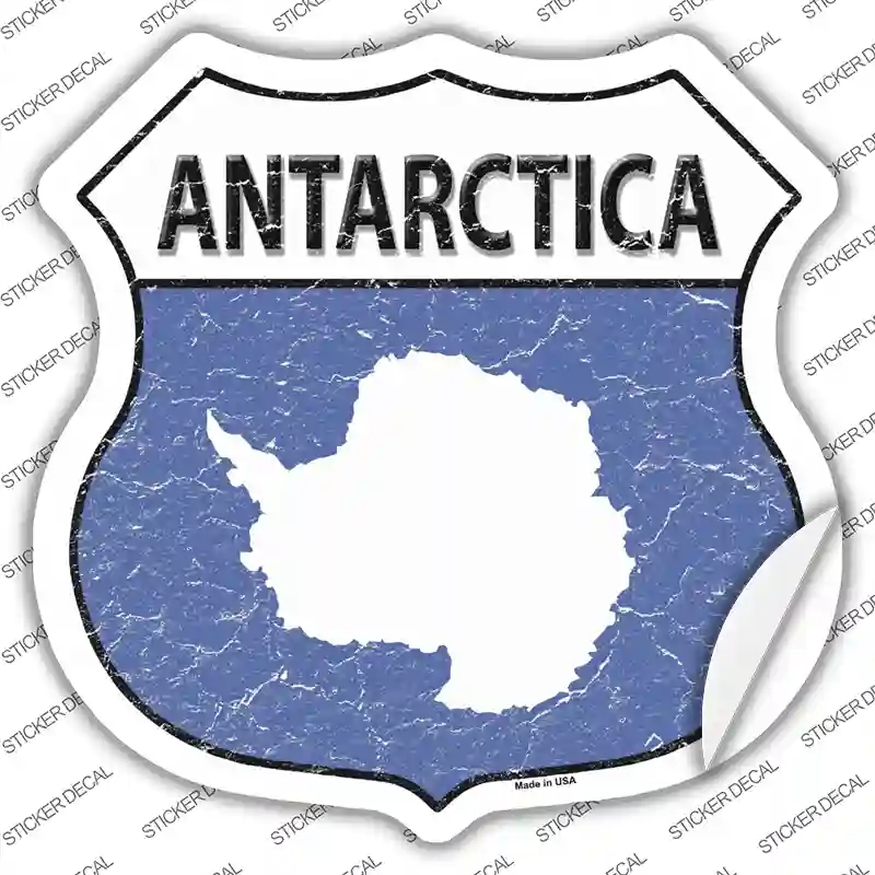HS-172s-L Antarctica Flag Novelty Highway Shield Sticker Decal - Large