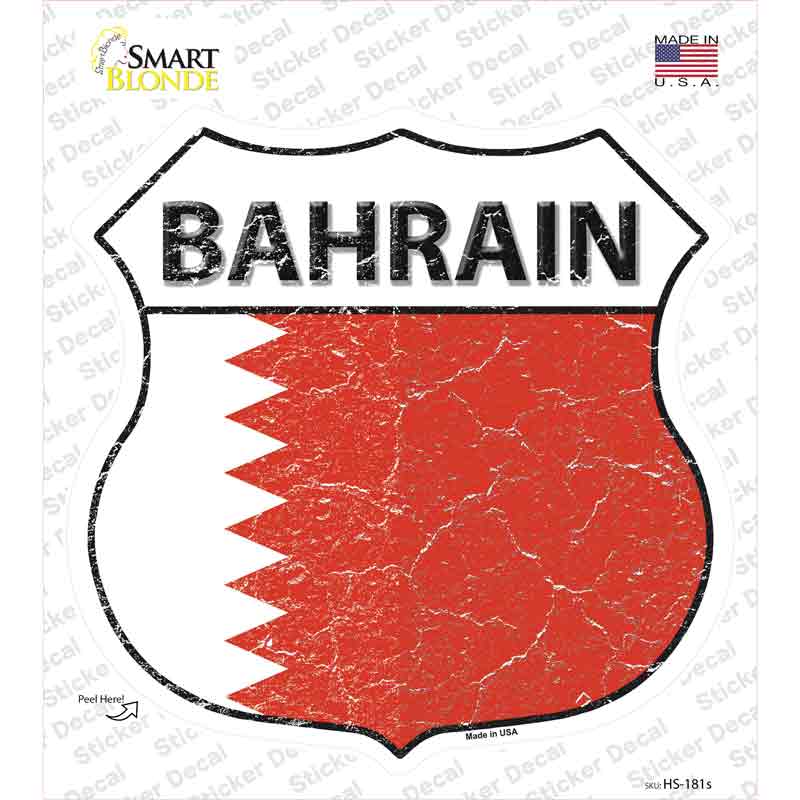 HS-181s-M Bahrain Flag Novelty Highway Shield Sticker Decal - Medium