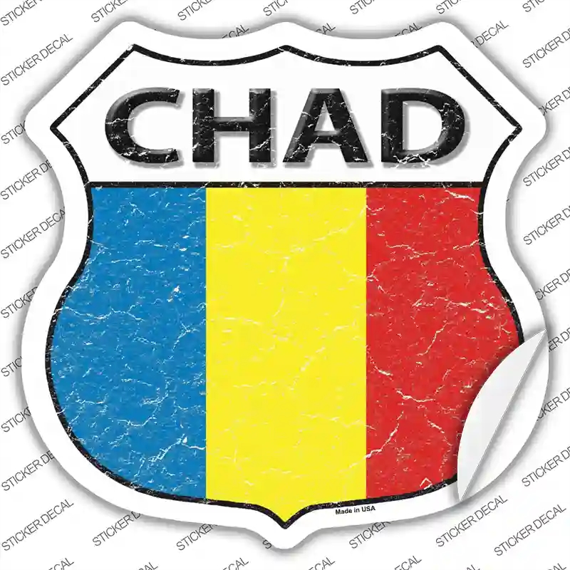 HS-210s-L Chad Flag Novelty Highway Shield Sticker Decal - Large