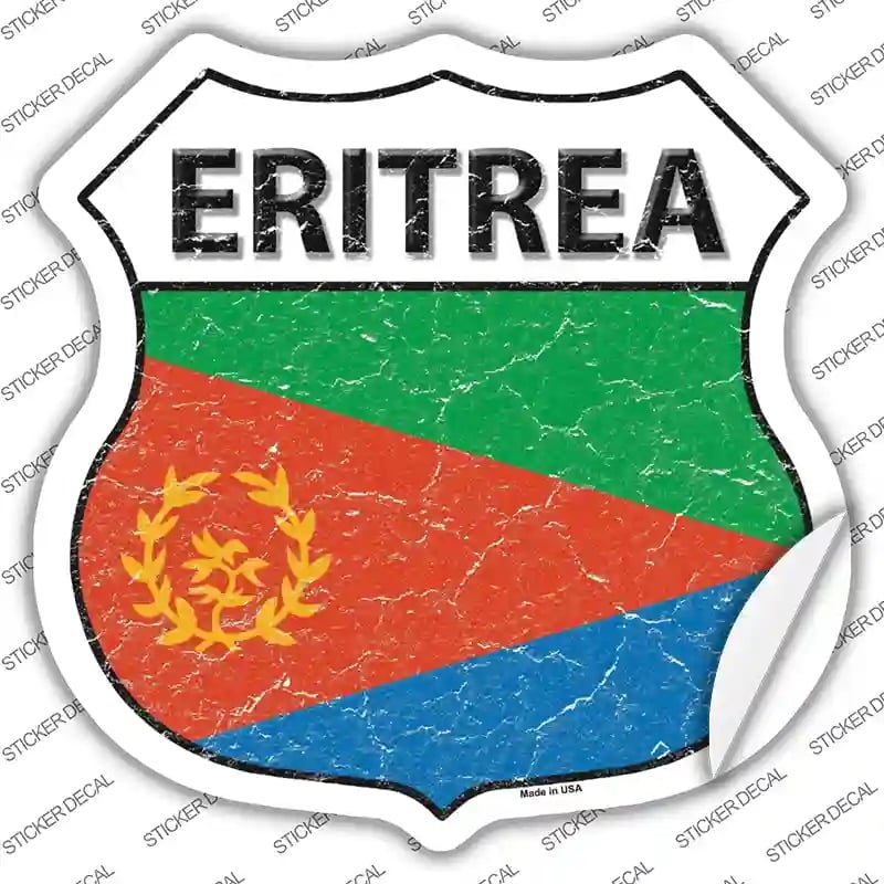 HS-243s-XL Eritrea Flag Novelty Highway Shield Sticker Decal - Extra Large