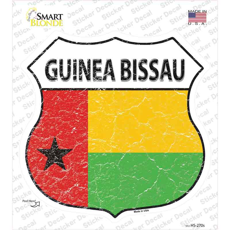 HS-270s-M Guinea Bissau Flag Novelty Highway Shield Sticker Decal - Medium