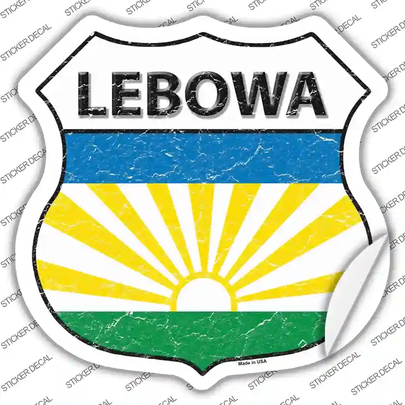 HS-310s-S Lebowa Flag Novelty Highway Shield Sticker Decal - Small