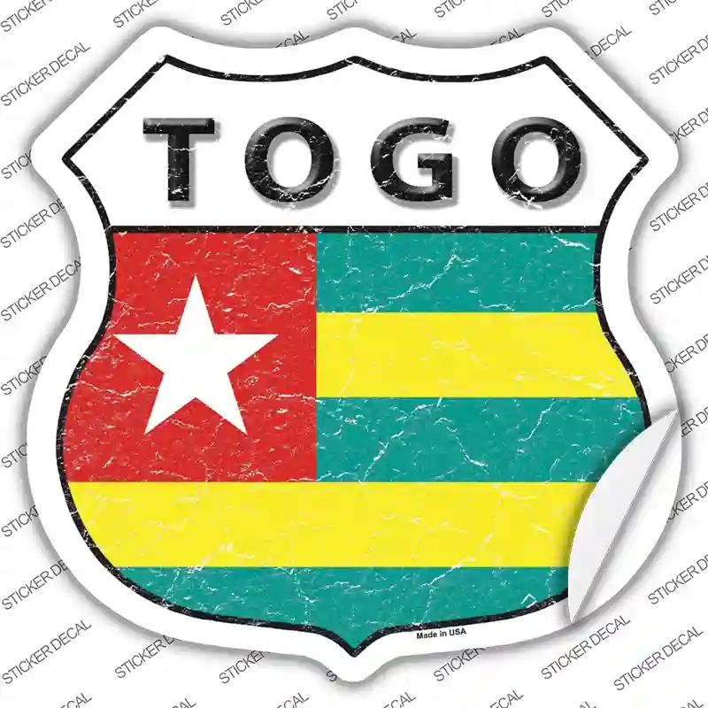 HS-424s-XL Togo Flag Novelty Highway Shield Sticker Decal - Extra Large
