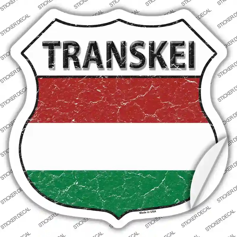 HS-428s-S Transkei Flag Novelty Highway Shield Sticker Decal - Small