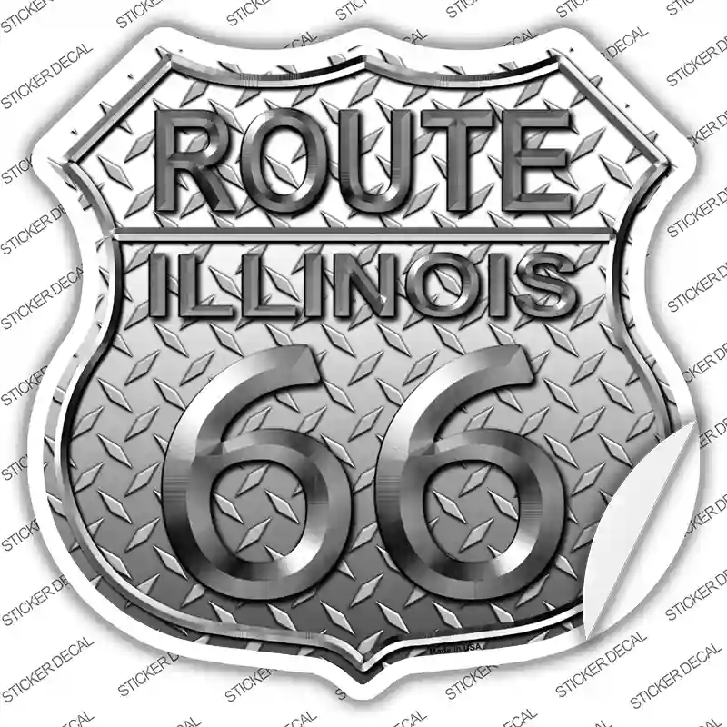 HS-471s-S Route 66 Diamond Illinois Novelty Highway Shield Sticker Decal - Small