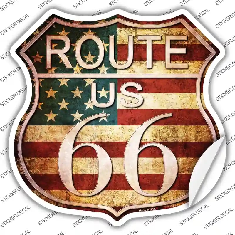 HS-482s-S Route 66 American Vintage Novelty Highway Shield Sticker Decal - Small