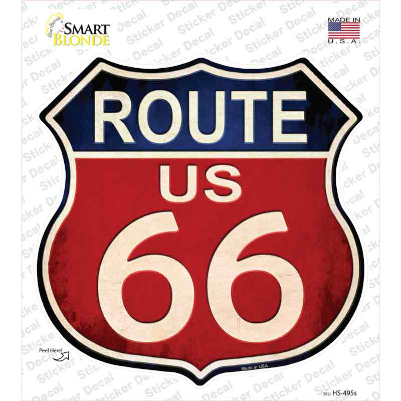 HS-495s-M Route 66 Vintage Novelty Highway Shield Sticker Decal - Medium