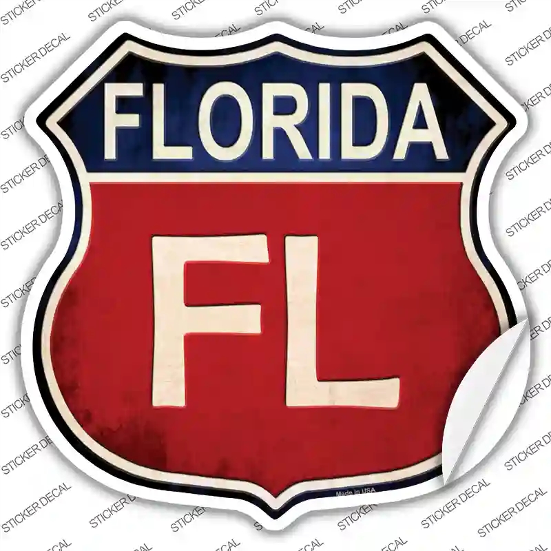 HS-504s-L Florida Novelty Highway Shield Sticker Decal - Large