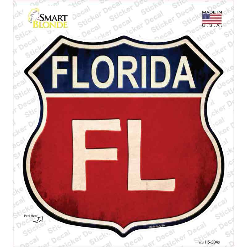 HS-504s-M Florida Novelty Highway Shield Sticker Decal - Medium
