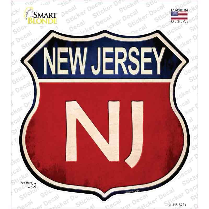 HS-525s-M   Jersey Novelty Highway Shield Sticker Decal - Medium
