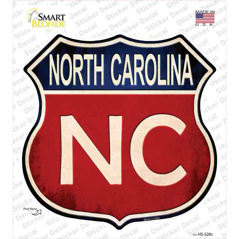 HS-528s-M North Carolina Novelty Highway Shield Sticker Decal - Medium