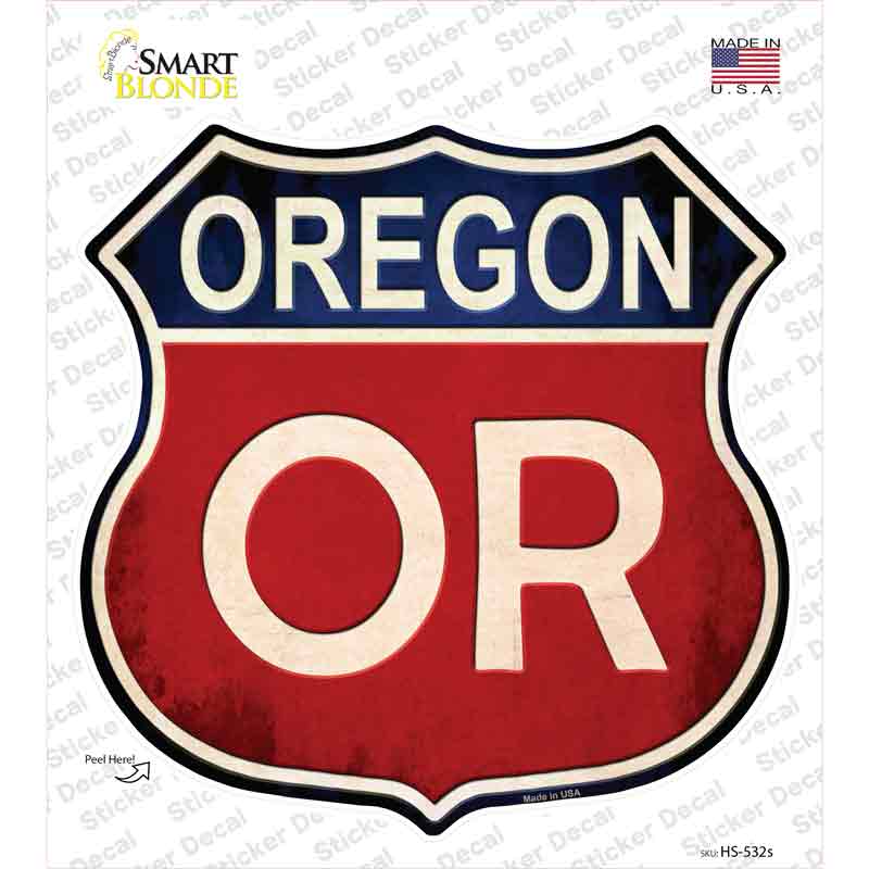 HS-532s-M Oregon Novelty Highway Shield Sticker Decal - Medium