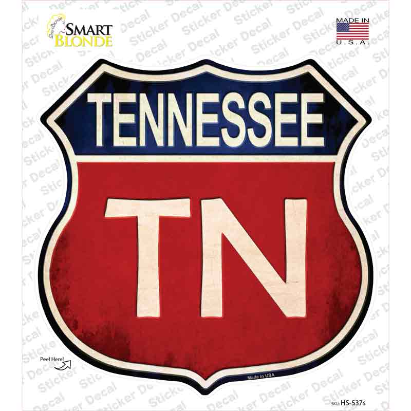 HS-537s-M Tennessee Novelty Highway Shield Sticker Decal - Medium