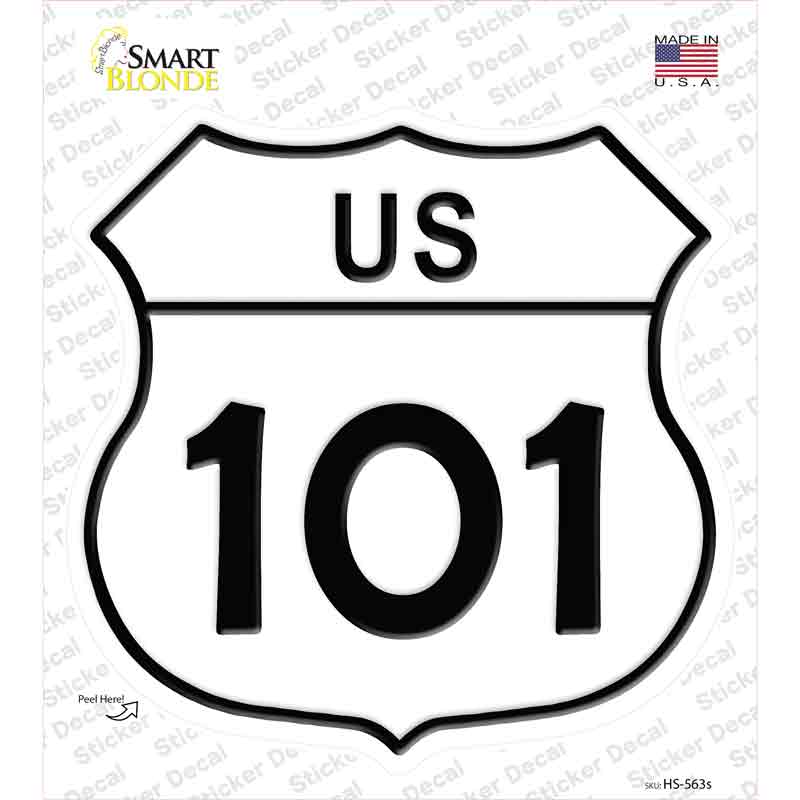 HS-563s-M US 101 Novelty Highway Shield Sticker Decal - Medium