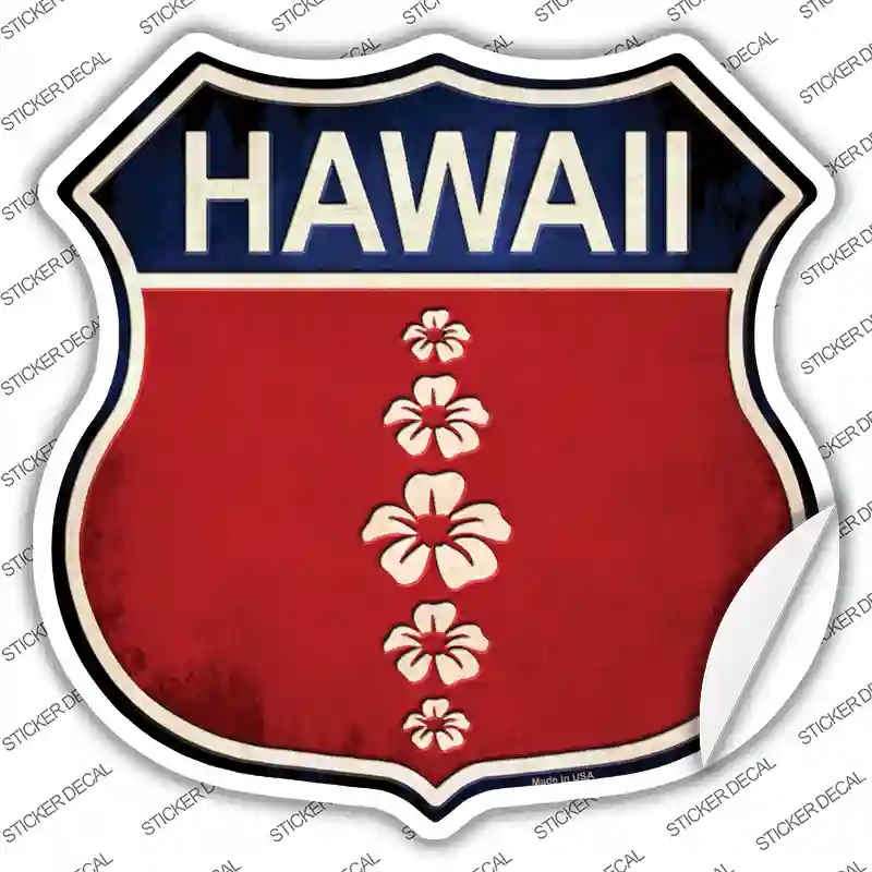 HS-566s-XL Hawaii Hibiscus Novelty Highway Shield Sticker Decal - Extra Large