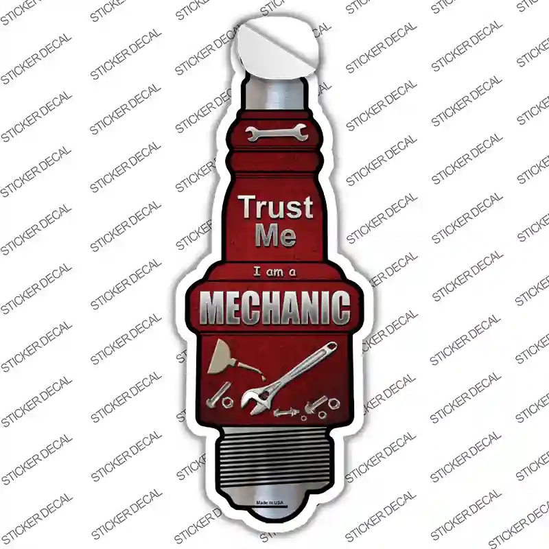 J-029s-S Mechanic Novelty Spark Plug Sticker Decal - Small