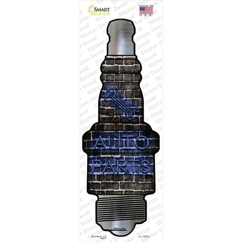 J-051s-M Auto Parts Novelty Spark Plug Sticker Decal - Medium